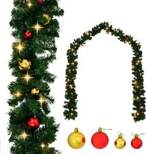 Vidaxl Świąteczna Girlanda Ozdobiona Bombkami I Lampkami Led 5 M - Pozostałe akcesoria bożonarodzeniowe