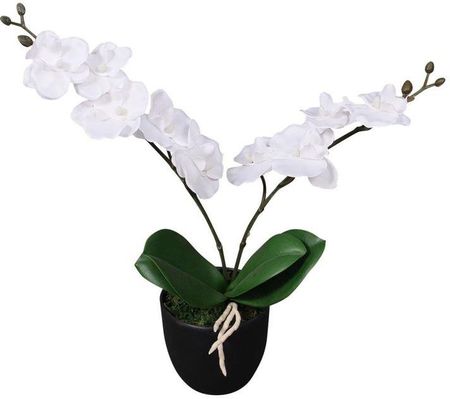 Mwbestshop 244420 Sztuczna Orchidea Z Doniczką 30 Cm Biały (24442012)