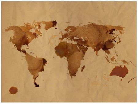 Fototapeta - Herbaciana mapa świata - 400X309
