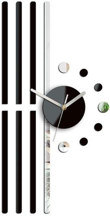 Modern Clock Zegar Ścienny Line Black&Mirror Czarny 40X60 Cm  