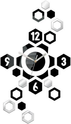 Modern Clock Zegar Ścienny Hexagon Czarny 36X64 Cm  