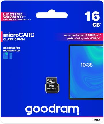 GOODRAM 16GB MICRO CARD class 10 UHS I GOODRAM (M1A0-0160R12)