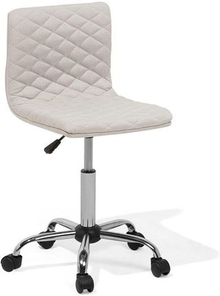 Beliani Nowoczesne krzesło biurowe białe materiałowe obrotowe regulowane Orlando