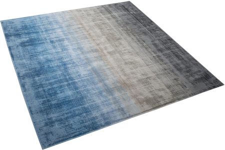 Beliani Dywan chodnik wiskozowy kwadratowy 200x200 cm ręcznie tkany niebieski Ercis