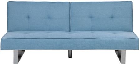 Beliani Sofa rozkładana kanapa z funkcją spania niebieska Dublin