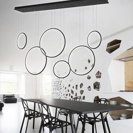 Design Altavola Nowoczesna Ledowe Okręgi No,8 Czarna 180 Cm In 4K Altavola4513 - zdjęcie 2