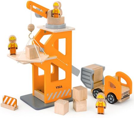 Viga Toys Drewniany Plac Budowy Z Akcesoriami