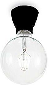 Ideal Lux WINERY PL1 NERO - Lampada Da Soffitto 1 Luce, Nera, Attacco E27, 60W Max