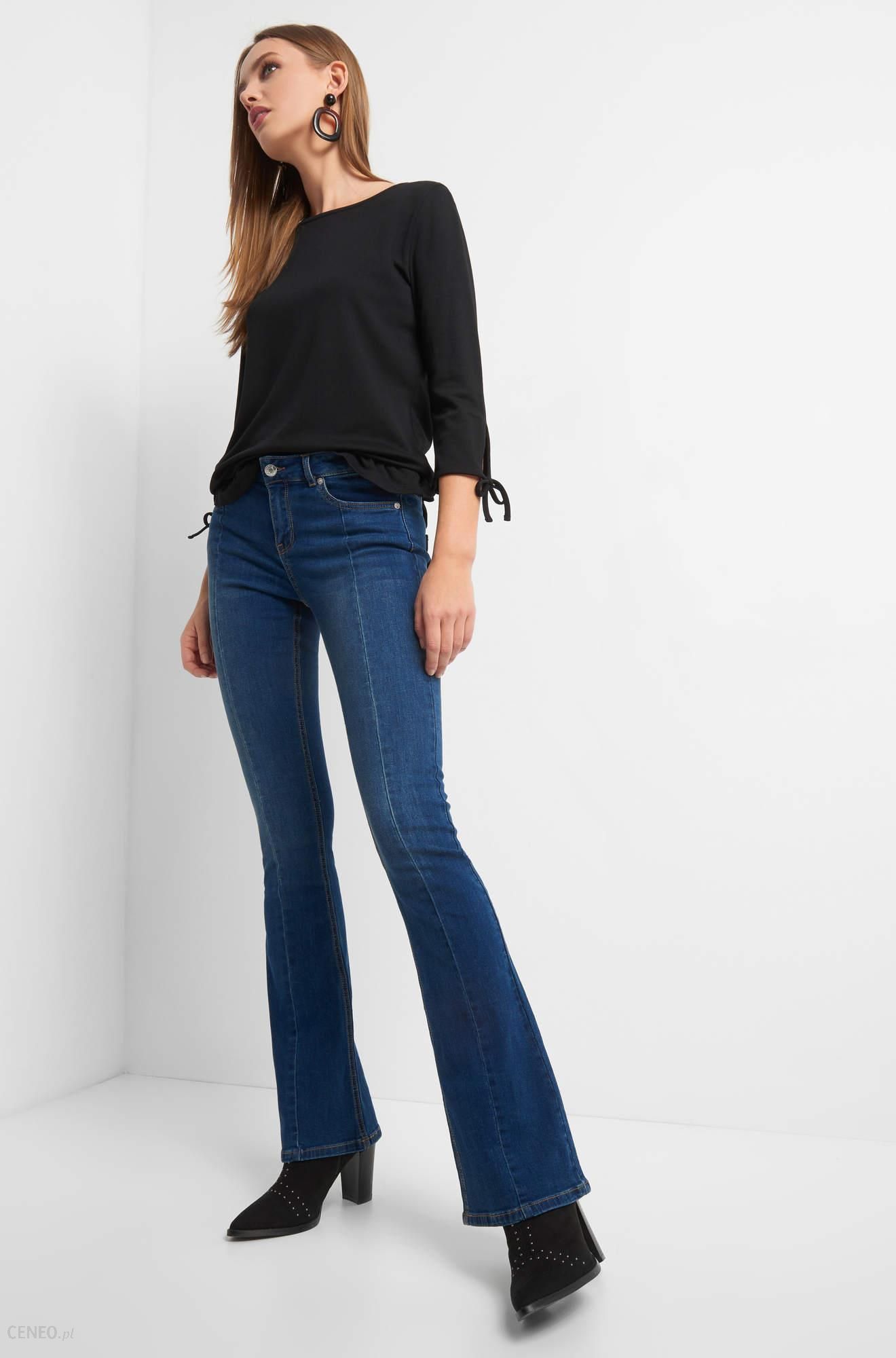Moda Jeansy Jeansowe dzwony Cambio Jeansowe spodnie dzwony niebieski-czarny Elegancki 