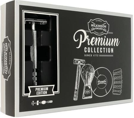 Wilkinson Classic Premium Collection Elegancka maszynka + Żyletki Wilkinson 5szt + Pędzel do golenia + mydło