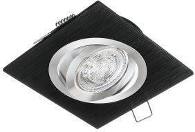 Premium Lux Wpuszczana Kwadrat Jota K/1 Czarna Ze Srebrnym Ringiem Aluminium Szczotkowane Lux01286