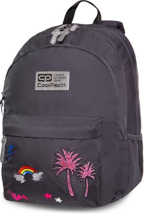 Coolpack Młodzieżowy Plecak szkolny Hippie Sparkling Badges Grey 22479CP B33085
