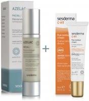 Sesderma Azelac Moisturizing Gel + C-Vit Eye Contour Cream  Żel Nawilżający Do Twarzy 50Ml + Krem Pod Oczy 15Ml 