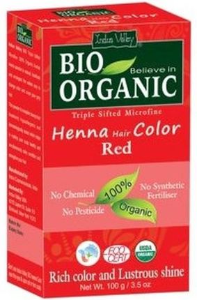 Indus Valley Bio Organic Organiczna Farba Do Włosów Na Bazie Henny 9 Rudy/Red 100G