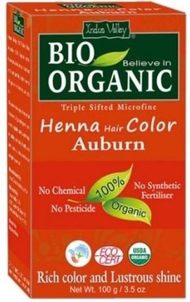 Indus Valley Bio Organic Organiczna Farba Do Włosów Na Bazie Henny 14 Kasztanowy/Auburn 100G
