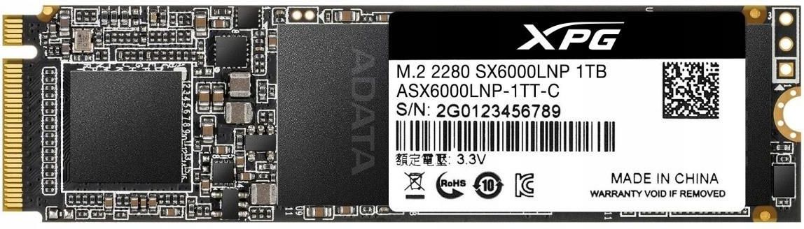 Dysk SSD Adata XPG SX6000 Lite 1TB M.2 NVMe PCIe (ASX6000LNP1TTC