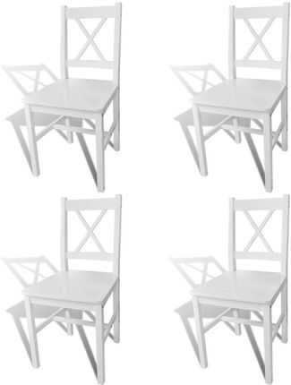 vidaXL Krzesła Do Jadalni 4 Szt Drewniane Białe