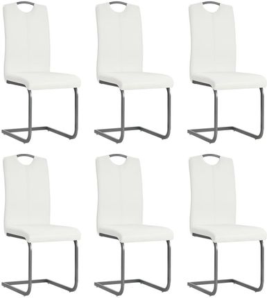 vidaXL Krzesła Do Jadalni 6 Szt Sztuczna Skóra 43X55X100Cm Białe