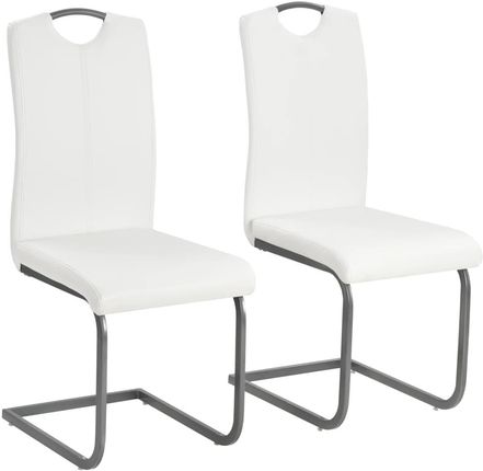 vidaXL Krzesła Do Jadalni 2 Szt Sztuczna Skóra 43X55X100Cm Białe