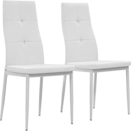 vidaXL Krzesła Ze Sztucznej Skóry 2 Szt 43X43,5X96Cm Białe