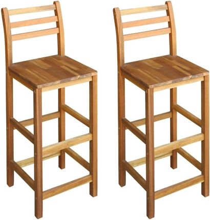 vidaXL Krzesła Barowe 2 Szt Lite Drewno Akacjowe 42X36X110Cm
