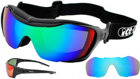 Ice Q Okulary Narciarskie Ski N Roll Green Revo S3