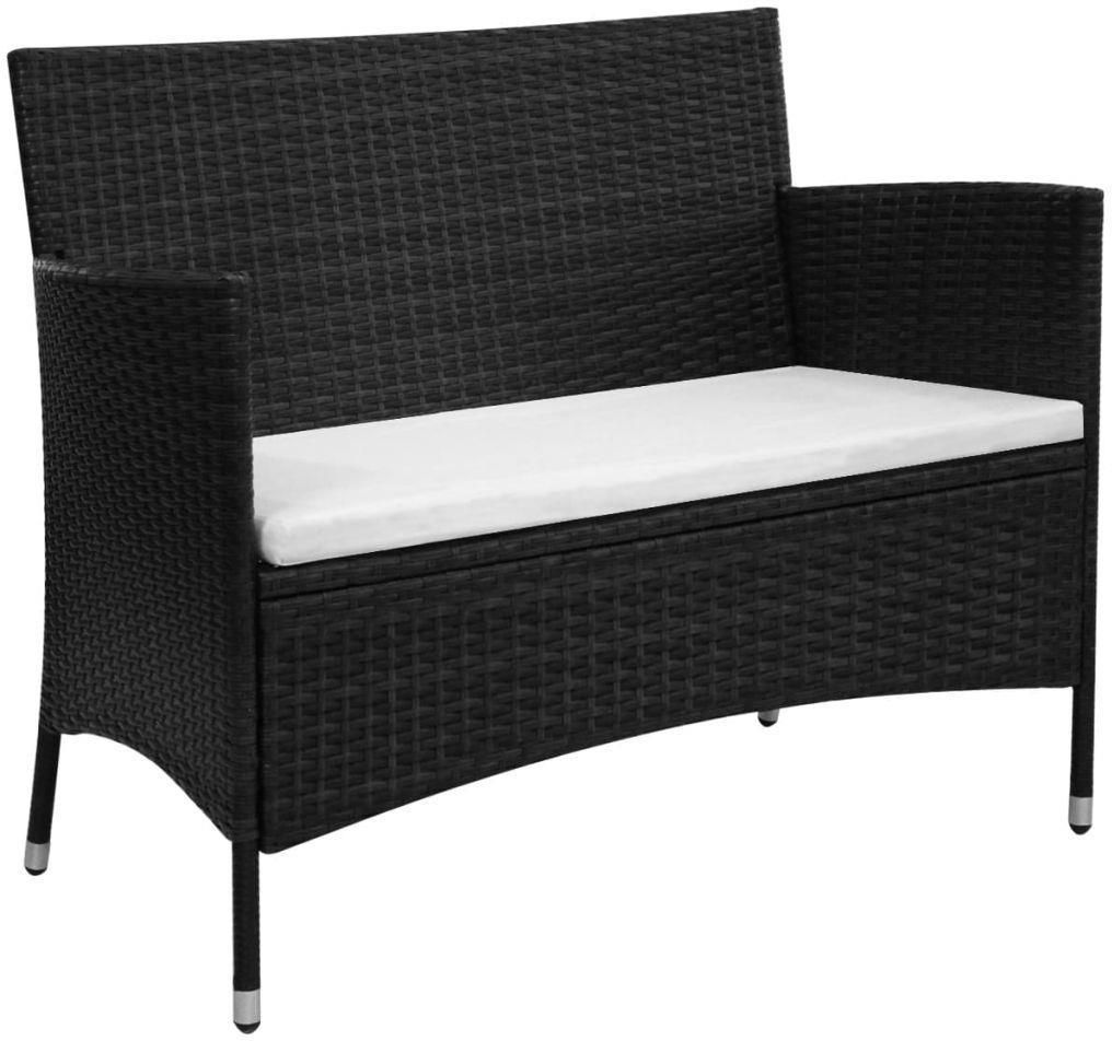 Vidaxl Sofa Ogrodowa Z Polirattanu 106X60X84 Czarna Ceny i opinie