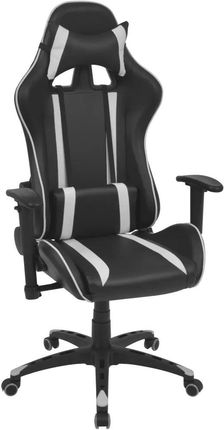 vidaXL Rozkładane krzesło biurowe, sportowe, sztuczna skóra, białe 20163