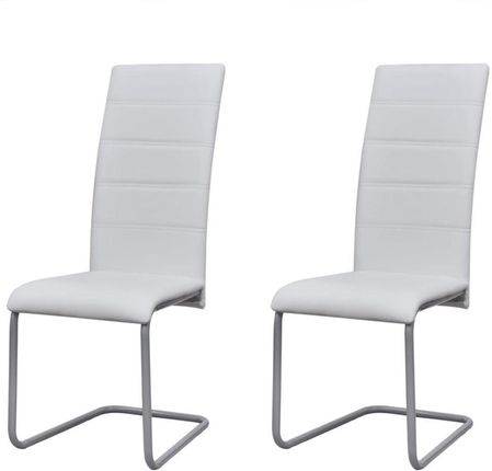 vidaXL Krzesła Do Jadalni 2 Szt Wspornikowe Białe