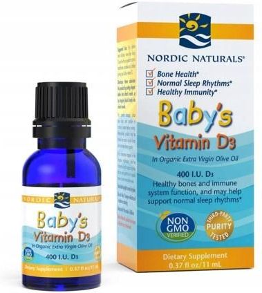Nordic Naturals Baby's Vitamin D3 Witamina D3 dla Niemowląt 400IU 11ml