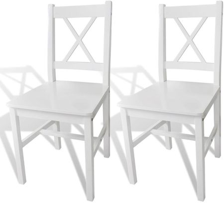 vidaXL Krzesła Do Jadalni 2 Szt. Drewniane Białe