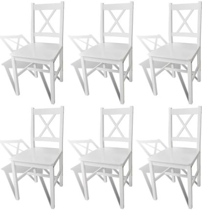 vidaXL Krzesła Do Jadalni 6 Szt. Drewniane Białe