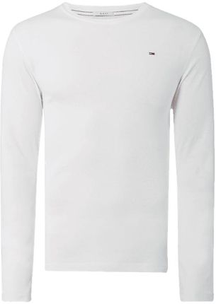 Tommy Jeans Bluzka z długim rękawem o kroju slim fit z prążkowaną fakturą - Ceny i opinie T-shirty i koszulki męskie KARF