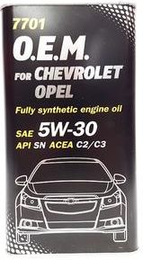 Mannol Oem Opel 7701 5W-30 Sn/Sm/Cf Gm Dexos2 4L Ml5W30Gm4L