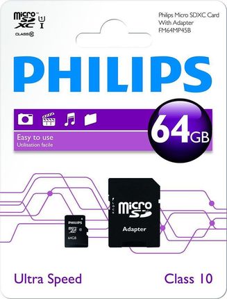 Philips microSDHC 64GB Class 10 (FM64MP45B/10)