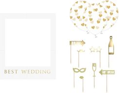 Zdjęcie Partydeco Zestaw Do Fotobudki Best Wedding Biało-Złoty Mix - Brzesko