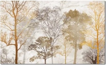 Aleobrazy Obraz Drzewo 15 - 120X70Cm Na Płótnie Beż Brąz