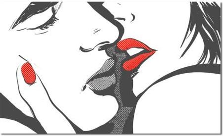 Aleobrazy Obraz Usta 6 - 120X70Cm Czarno Biały Pocałunek