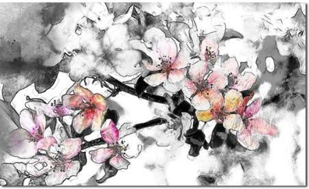 Aleobrazy Obraz Kwiaty 6C - 120X70Cm Salonu Stylowy Szary