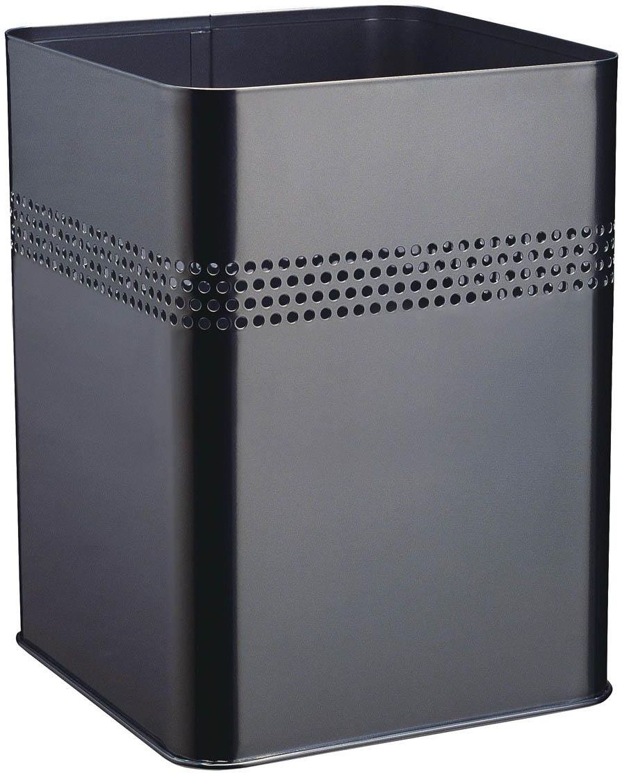 Durable Kosz Na mieci Metalowy Kwadratowy 185 L P 30 Mm Czarny 332001 