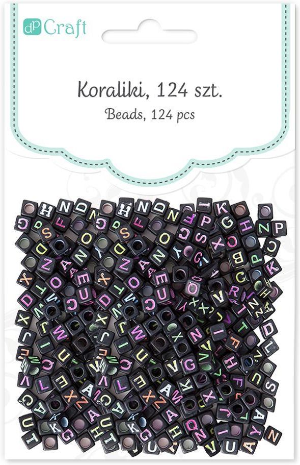 Dpcraft Koraliki 124szt Literki Neon - zdjęcie 1 Dpcraft Koraliki 124szt Literki Neon