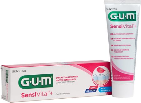 GUM SensiVital+ Pasta na nadwrażliwość zębów o podwójnym działaniu 75ml