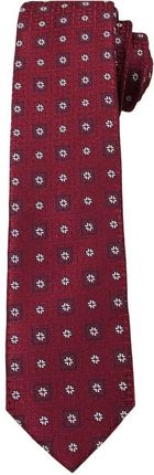 Bordowy Elegancki Krawat Męski w Małe Kwiatki -ALTIES- 6 cm, Motyw Florystyczny KRALTS0255