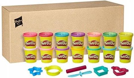 Hasbro Play-Doh - Ciastolina Zestaw kolorowych i brokatowych tub 14-Pak B6380