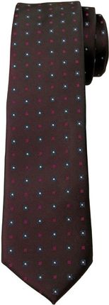 Brązowy Elegancki Krawat -Angelo di Monti- 6 cm, Męski, w Drobny Wzór Geometryczny KRADM1523