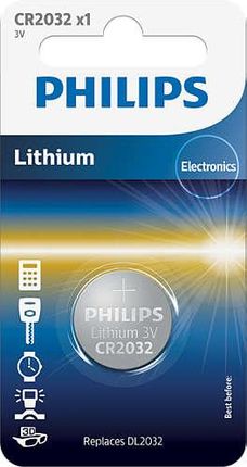 Philips CR2032 - 3.0V coin 1-blister (20.0 x 3.2) - Lithium   Minicells (CR203201B)
