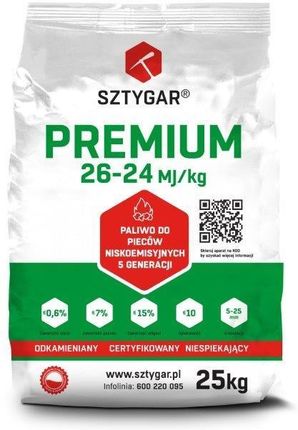 Groszek PREMIUM 40x25 kg Węgiel Sztygar 26 MJ/kg (dawniej ekogroszek )