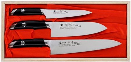 Satake Cutlery Satake Sakura Zestaw 3 Noży Szefa+Santoku+Uniw (Hg8081W)