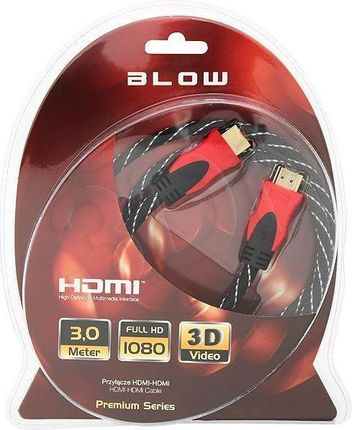 BLOW HDMI PREMIUM 3,0m czerwony (5900804001799)