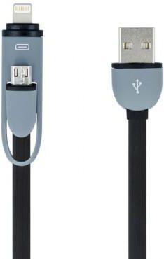 Forever USB - micro-USB/Lightning 1M czarny